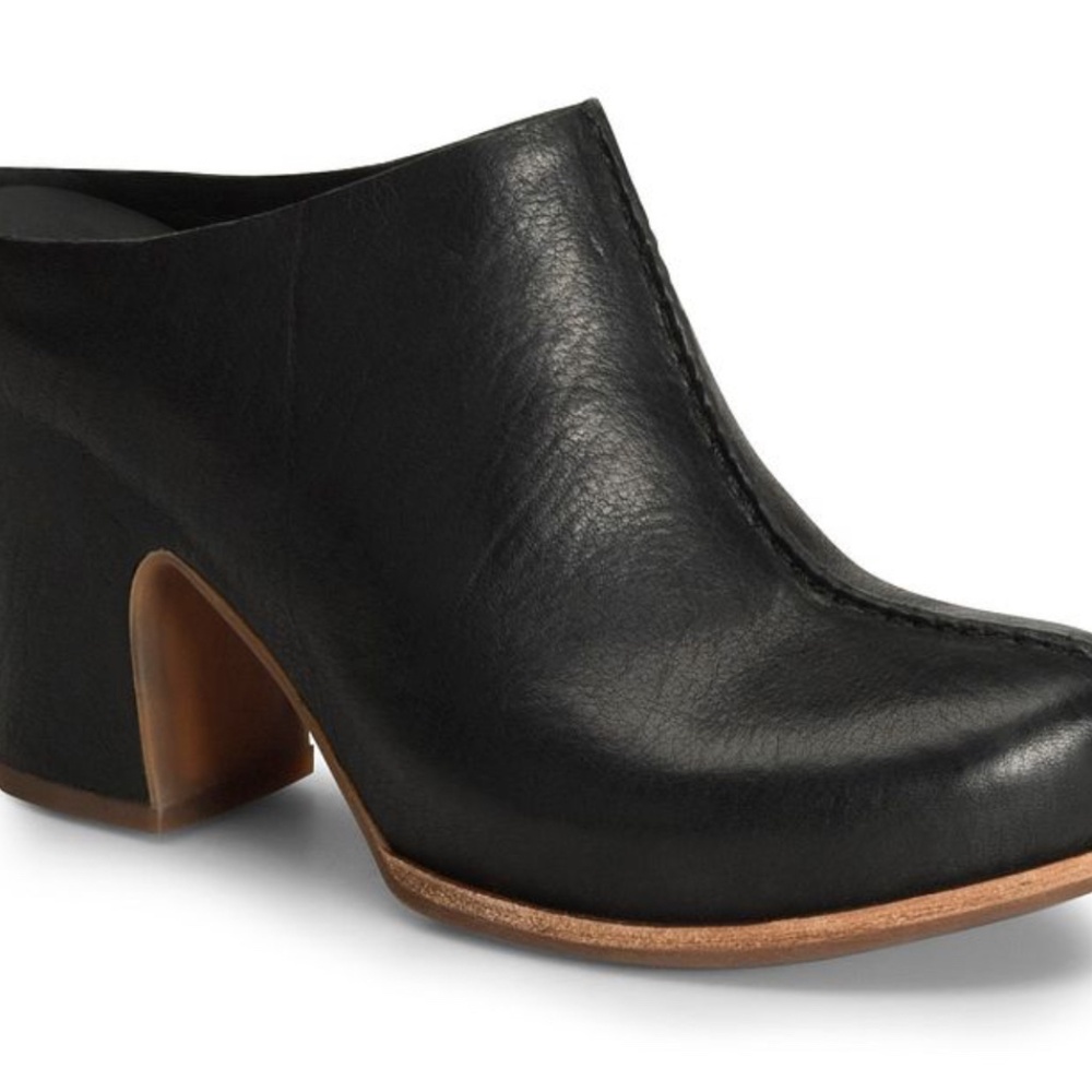 Kork-Ease Sagano Black Leather Wrapped Platform Mules-NEW IN BOX - Picture 4 of 8
